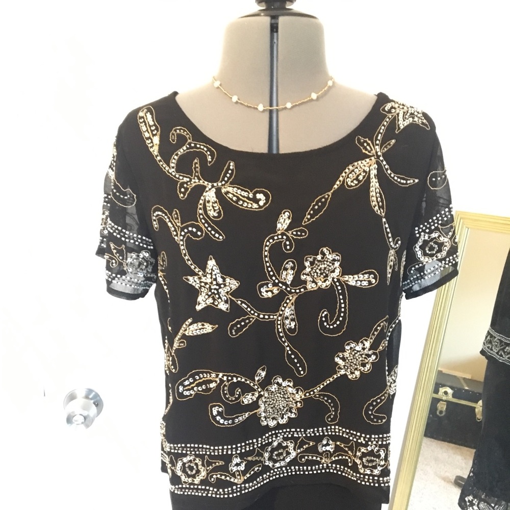 Cropped Blouse, Beaded